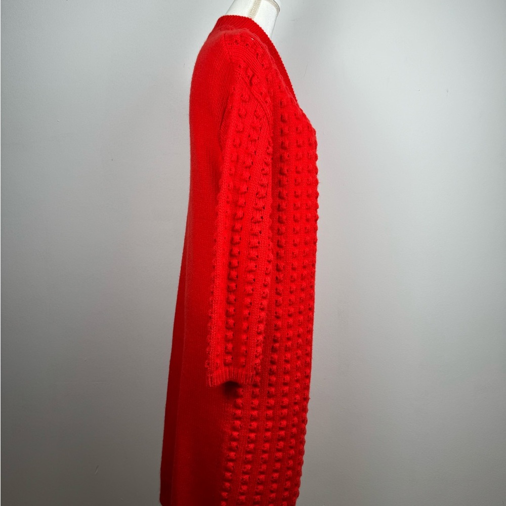 Lego Target Open Front Popcorn Knit Long Length Cardigan Size XS Red - Picture 3 of 6
